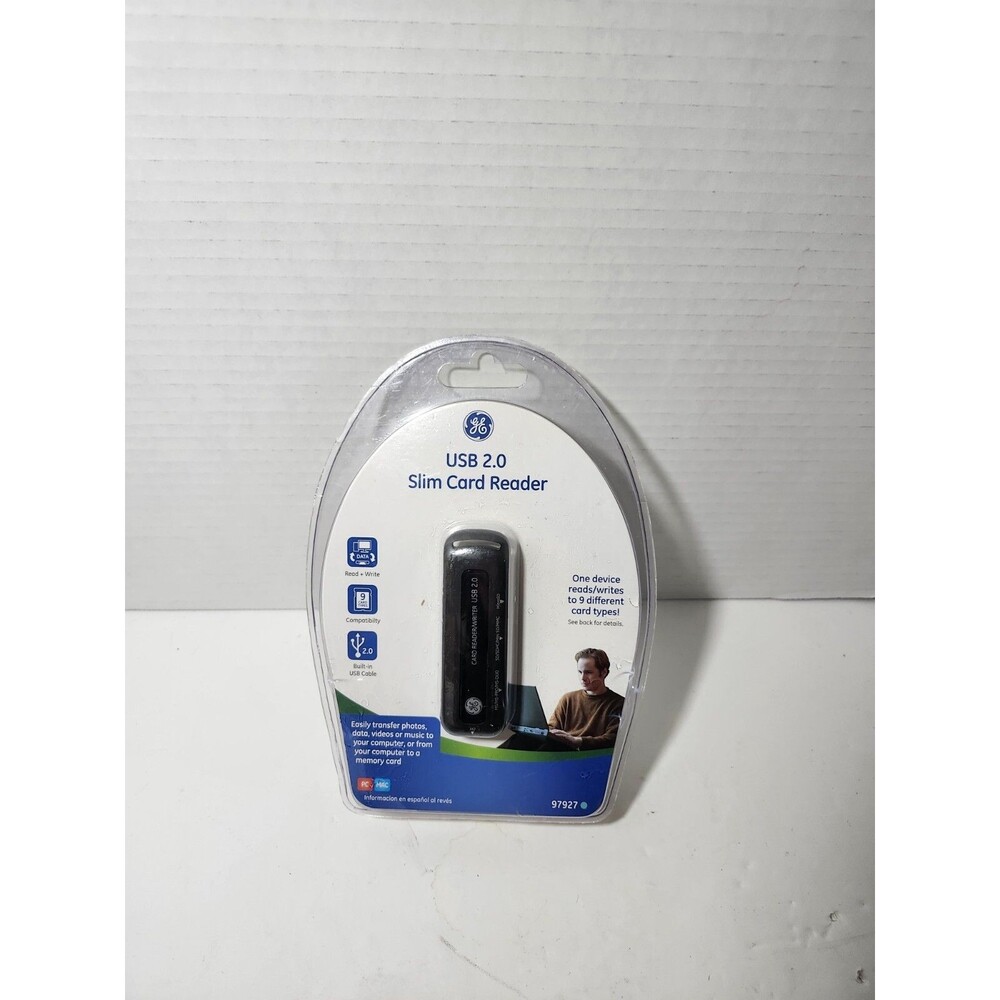 GE USB 2.0 Slim Card Reader PC & MAC Compatible New in Pack
